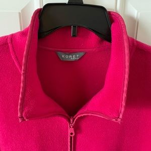 Vintage Koret Plus 2X EUC Bright Pink Lightweight Fleece Jacket